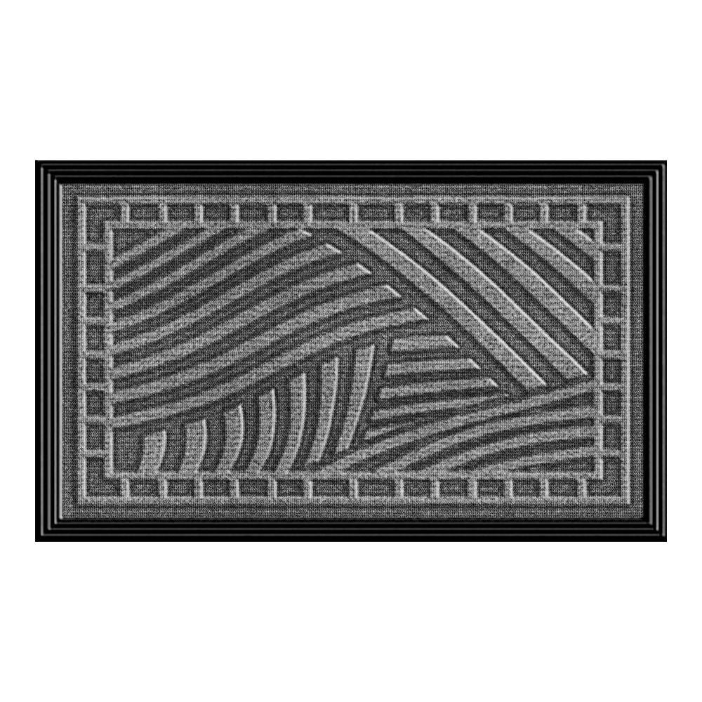 Tapete Fenice Design Cubismo 60x40cm Grafite Antiderrapante