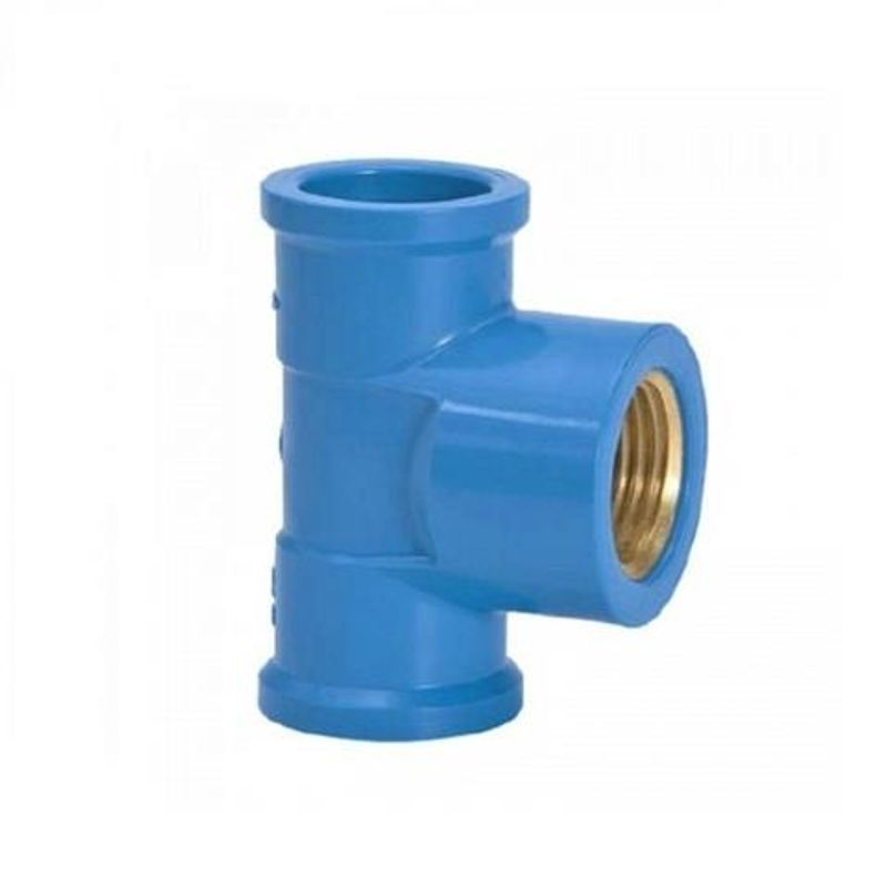 Tê Soldável Amanco PVC com Bucha de Latão para Água Fria 25mm x 1/2"