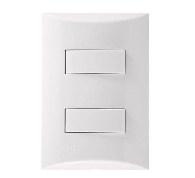 Interruptor Duplo Simples Iriel Brava 2 Branco