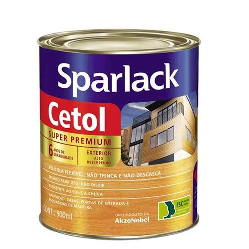 Sparlack Cetol Acetinado Cedro 900ml - Stain Protetor UV para Madeiras