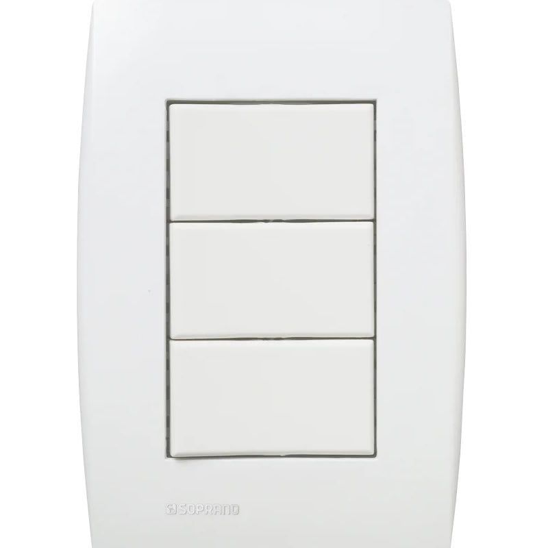 Conjunto 3 Interruptores Simples Ilus 10AX 250V 4x2 Branco