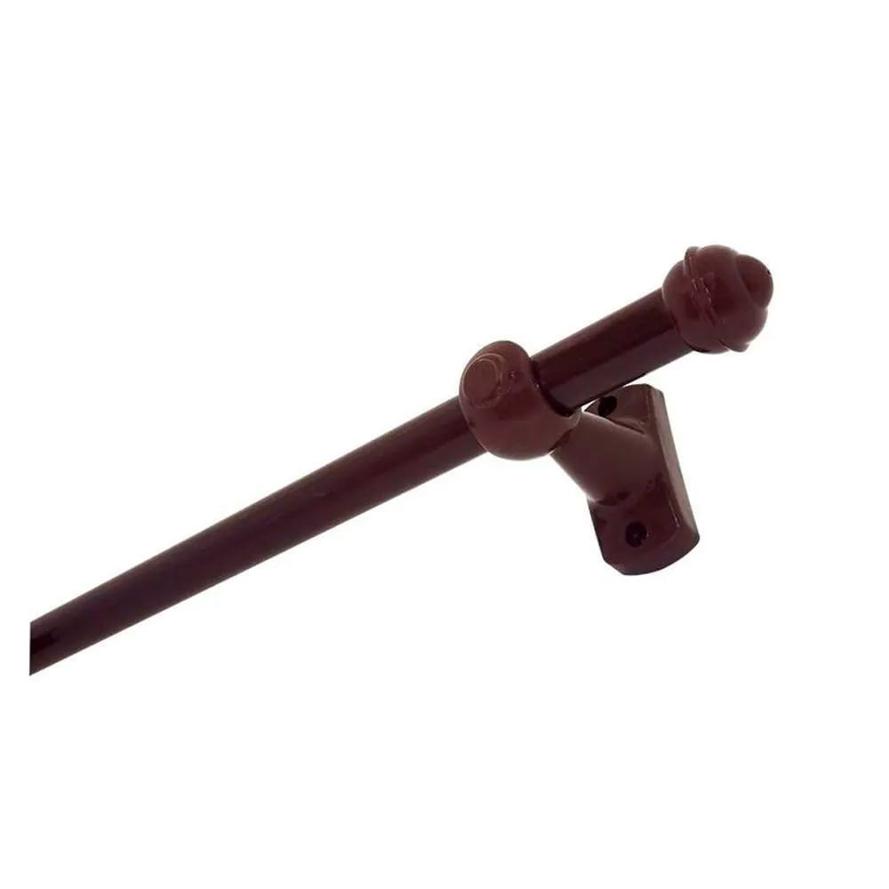 Kit Varão para Cortina Bella Arte Imbuia 19mm x 2,50m
