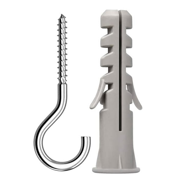 Gancho C 8mm Com Bucha De Nylon Com Aba Sforplast 5 Peças