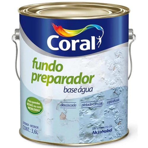 Fundo Preparador Coral Base Água Incolor 3,6l