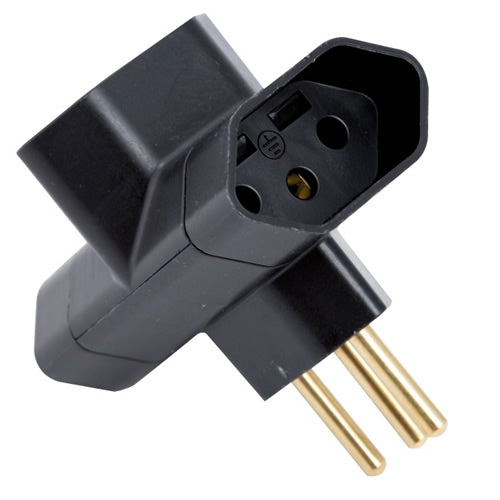 Pino Multiplicador T com 3 Saídas 2P 10A Preto Tramontina