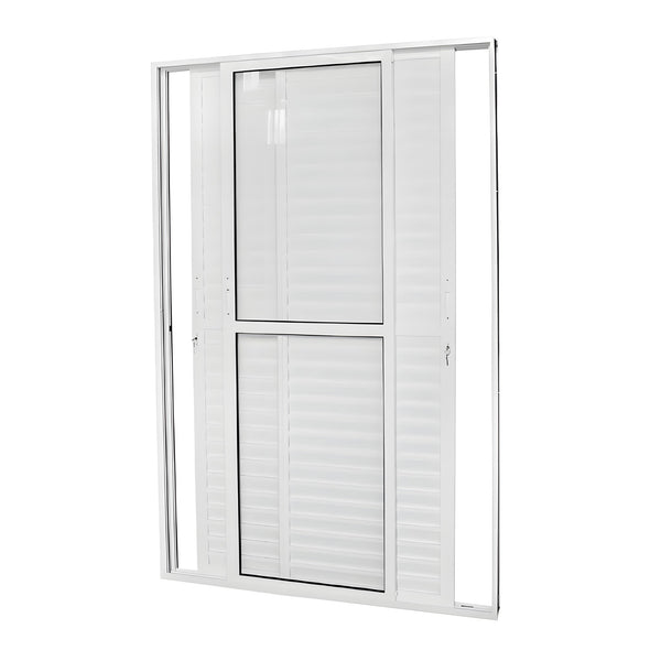 Porta Correr Alumínio Branco Incolor 64mm Direita 215x120 Brasil