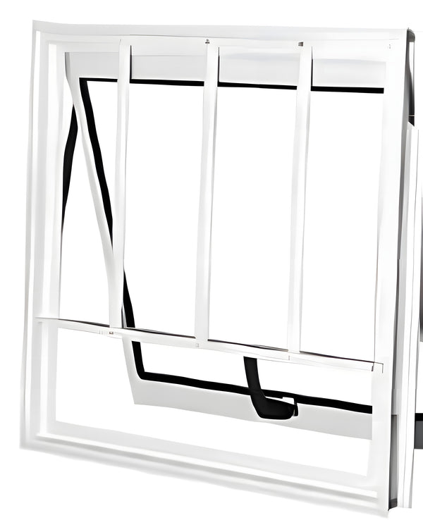Vitrô Maximo-Ar Alumínio Branco 44mm 60x60 com Grade Mboreal Brasil