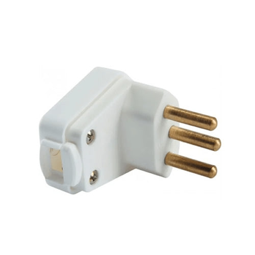 Plug Macho 90 Graus 2P+T 10A Branco Tramontina