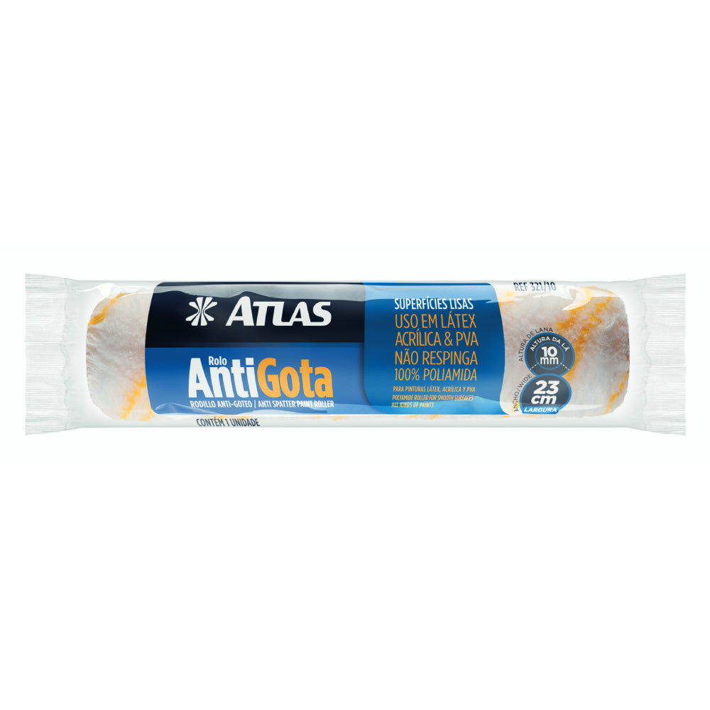 Rolo De Pintura Antigota Atlas 23cm Poliamida