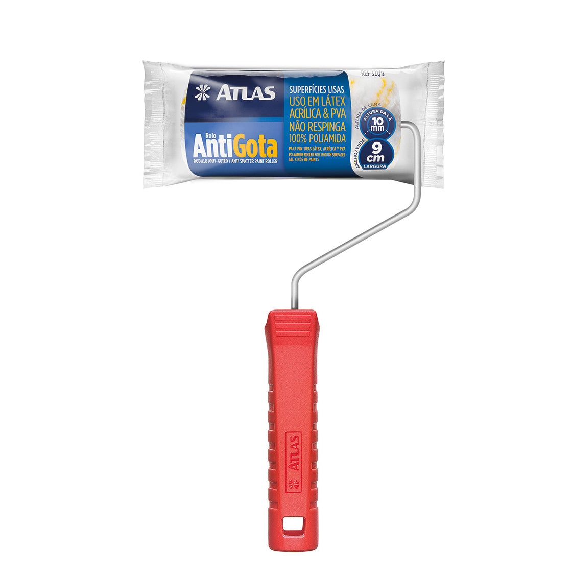 Rolo De Lã Antigota Atlas 9cm Para Superfícies Lisas