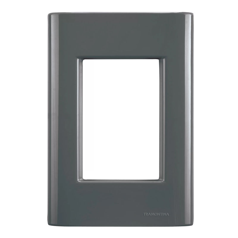 Placa 4x2 com 3 Postos Tramontina Giz Grafite