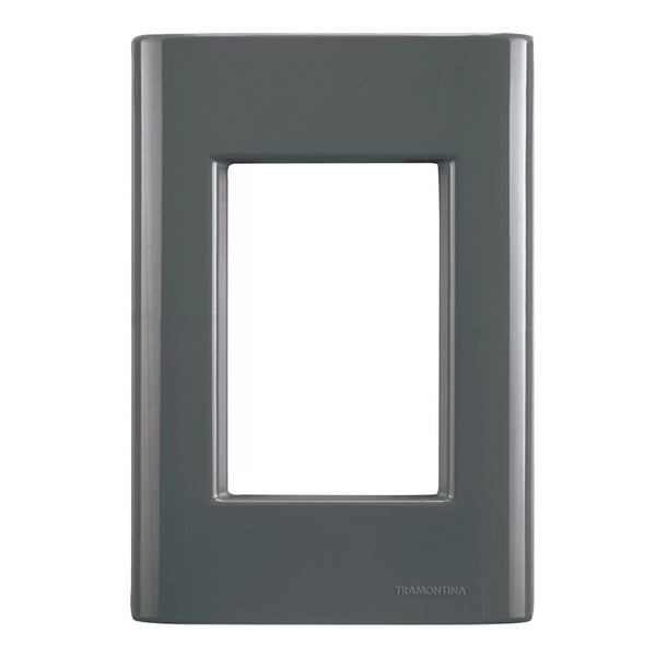 Placa 4x2 com 3 Postos Tramontina Giz Grafite
