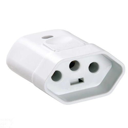Plug Fêmea 2 Polos 10a Branco Tramontina