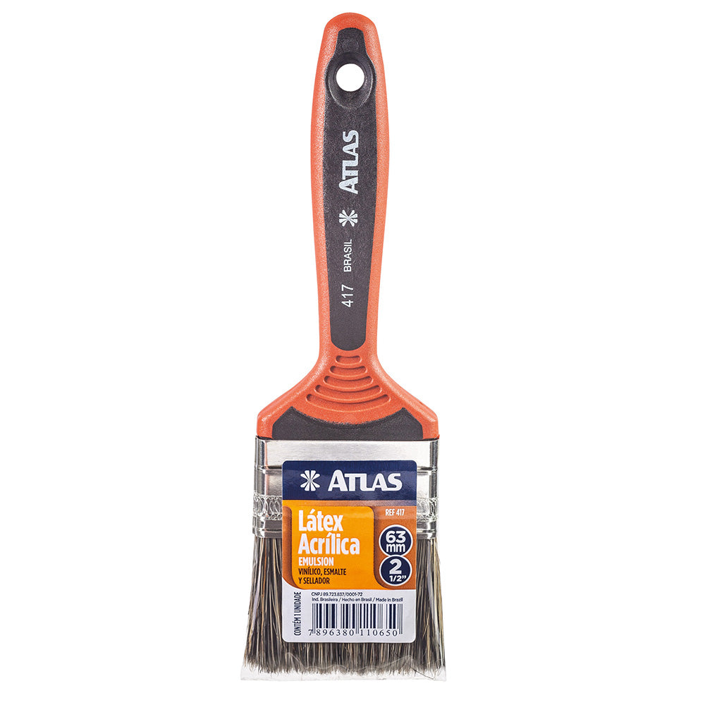 Trincha Atlas 417 2.1/2 Polegadas 63mm Para Tintas Látex E Acrílica