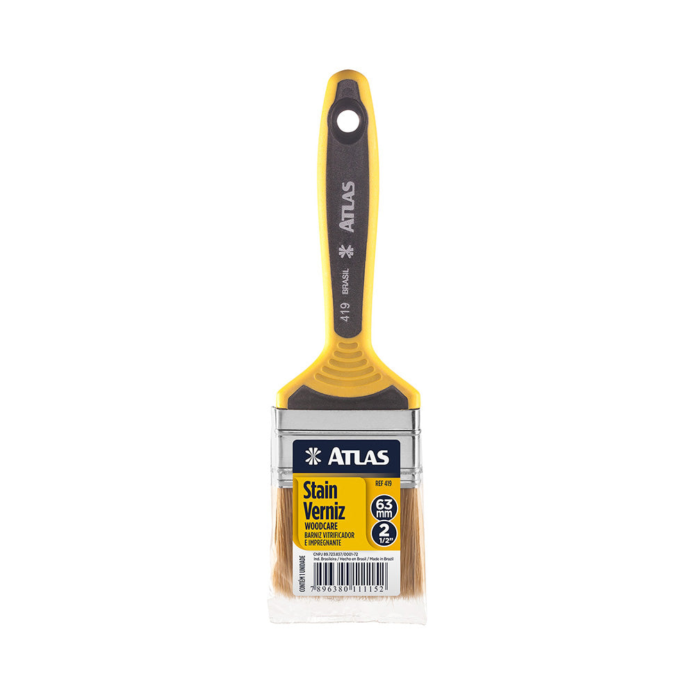 Pincel Atlas 419 2 1/2 Polegadas Para Stain E Verniz