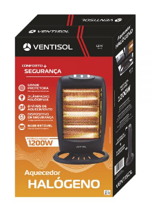 Aquecedor Elétrico Halógeno Portátil Preto Ventisol AH02 220V