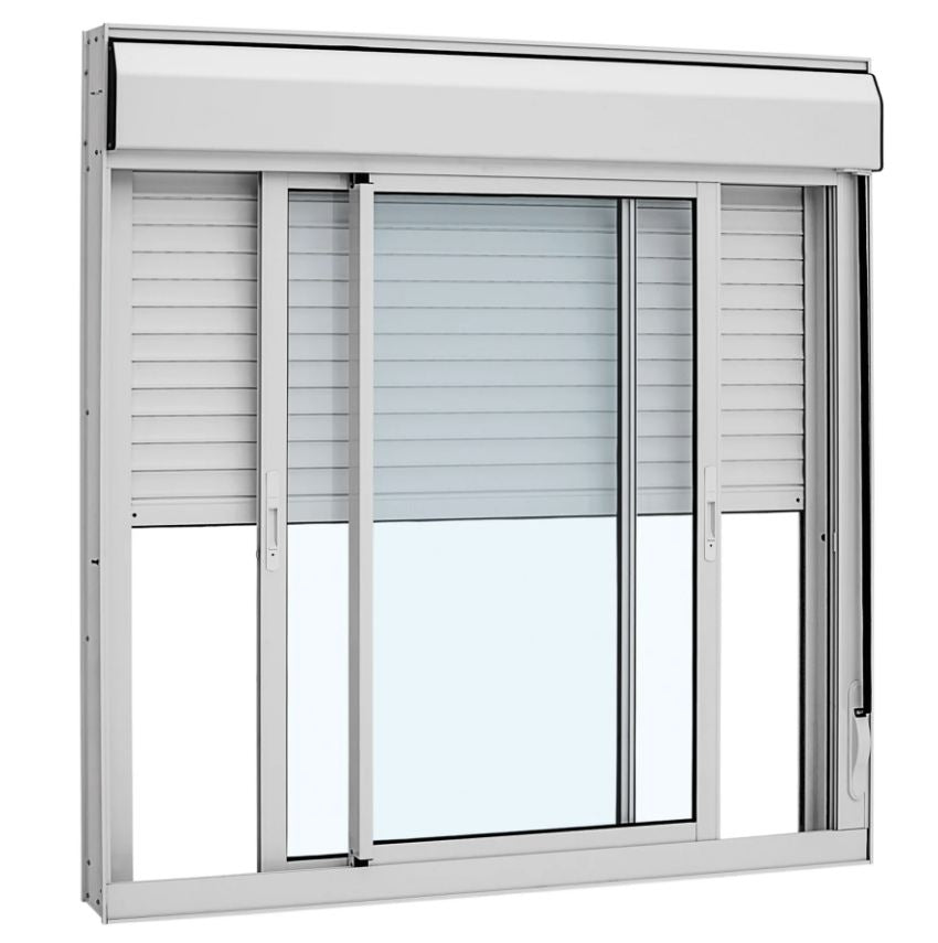 Janela de Correr 2 Folhas com Persiana Branca 1,20Lx1,0A - Alumasa