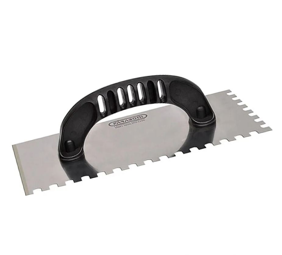 Desempenadeira De Aço Dentada 12x25cm Com Cabo Paraboni