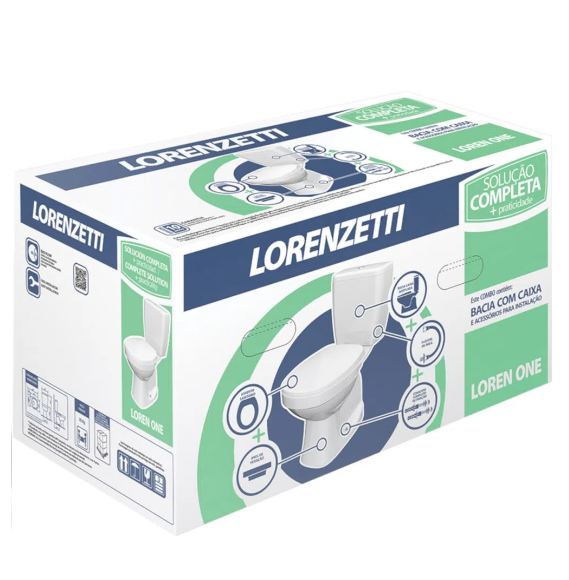 Kit Completo Bacia Com Caixa Acoplada Loren One Branca - Lorenzetti
