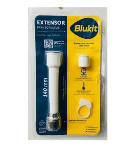 Extensor Para Torneira Sem Rosca Com Arejador Blukit 14cm