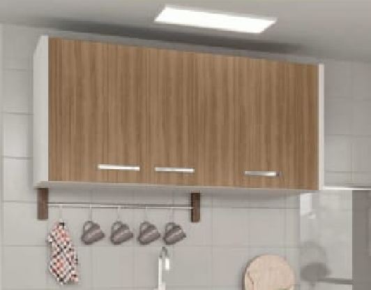 Armário Aéreo Valenza 3 Portas 118cm Nogal Ajr