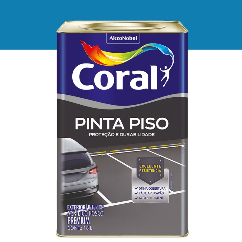 Tinta Para Piso Coral Fosca Azul 18 Litros