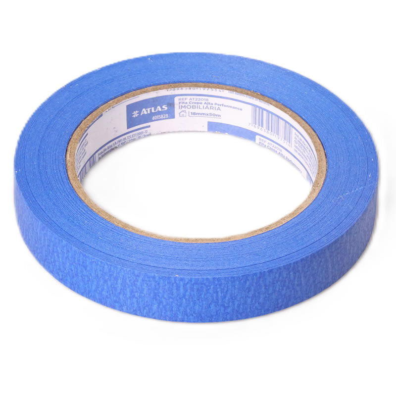Fita Crepe Imobiliária Azul Atlas 18mm x 50m