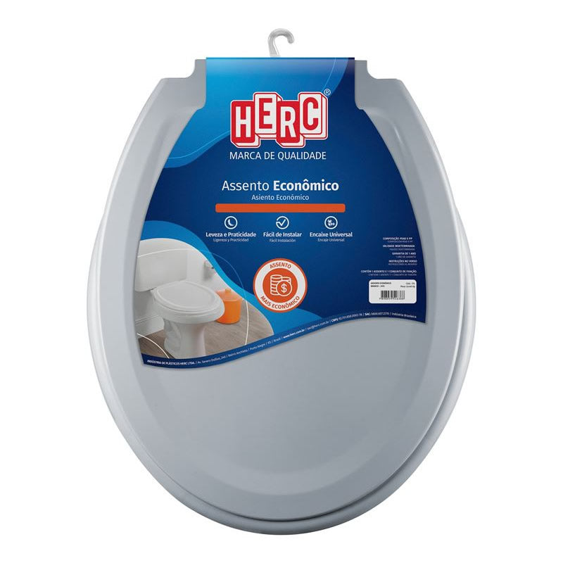 Assento Sanitário Universal Herc Econômico Cinza