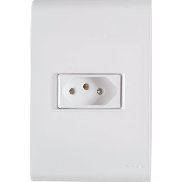 Conjunto Tomada 2p+t 20a 250v Tramontina Liz Branco