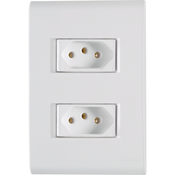 Conjunto 2 Tomadas 20a 250v Tramontina Liz Branco