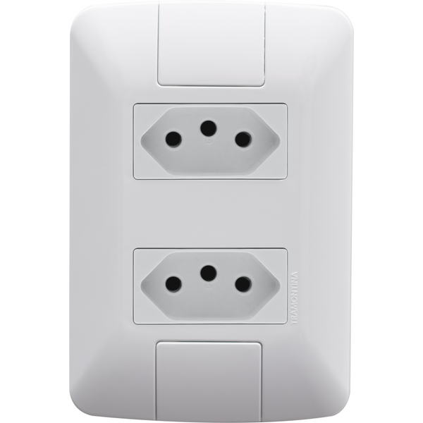 Conjunto 2 Tomadas 2p+t 20a 250v Tramontina Aria Branco