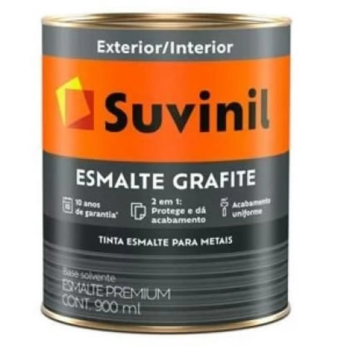 Esmalte Fosco Suvinil Grafite Claro 900ml Para Madeiras E Metais