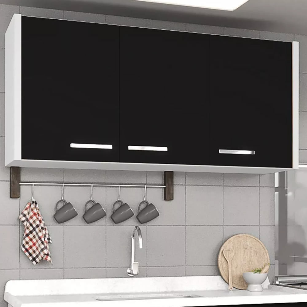 Armário Aéreo Rorato Valenza 3 Portas 118cm Gianduia