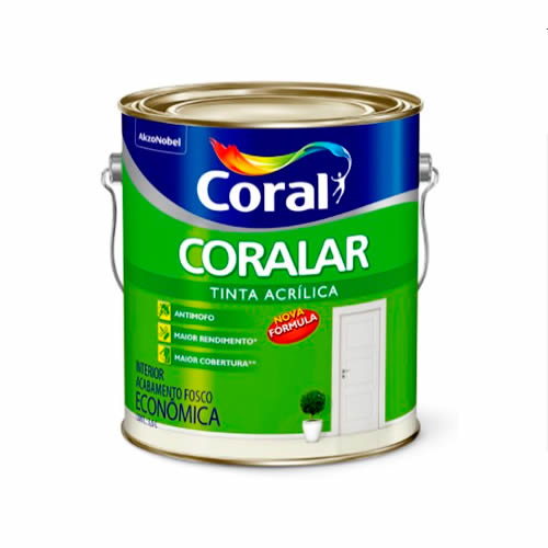Tinta Acrílica Fosca Coralar Akzo Nobel Branco 3,6L