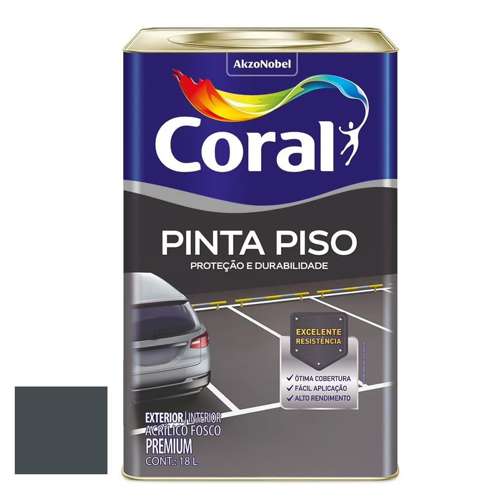 Tinta Para Piso Coral Fosca Cinza Escuro 18l