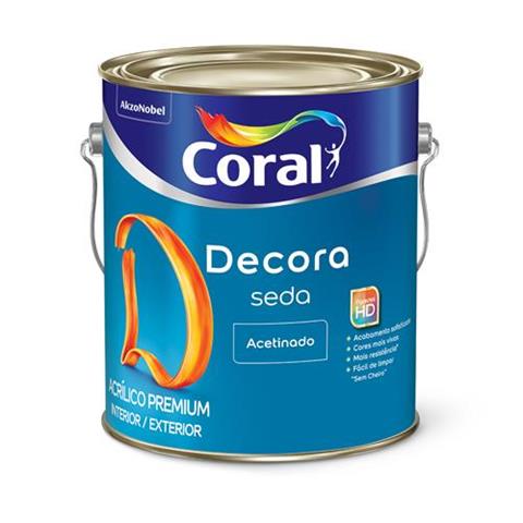 Tinta Acrílica Premium Coral Decora Seda Acetinada Branco 3,6L