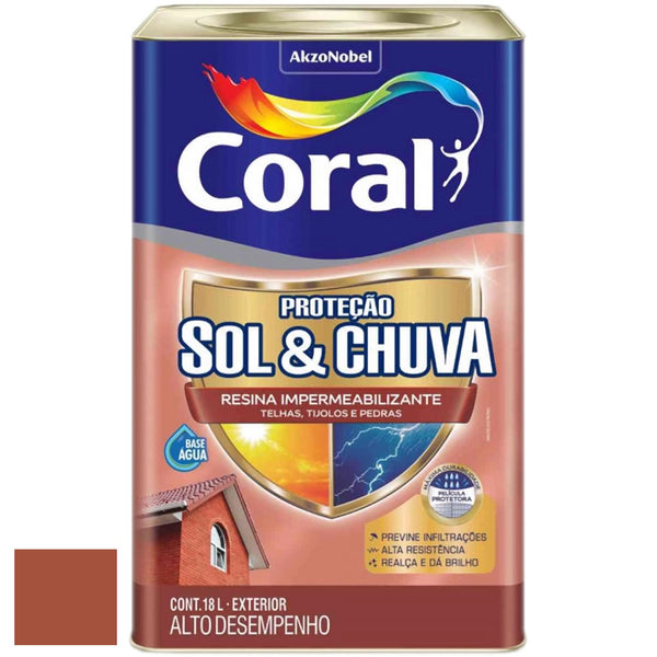 Resina Impermeabilizante Coral Sol E Chuva Para Telhas 18L