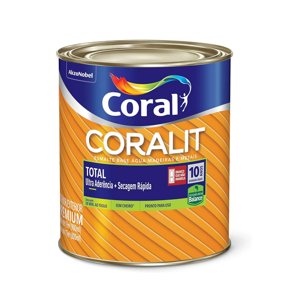 Tinta Esmalte Coralit Total Balance Fosco Preto 900ml