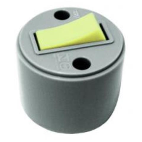 Interruptor Sobrepor Redondo Cinza Perlex