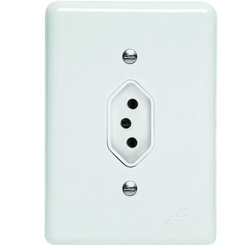 Conjunto Tomada 2 Polos 20a Branco Linha Lux Perlex