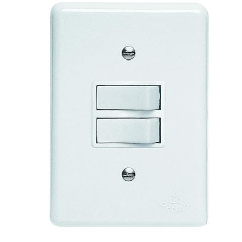 Conjunto 2 Interruptores Simples 10a Linha Lux Branco Perlex