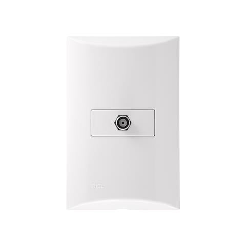 Tomada para Cabo Coaxial Iriel Brava Branca