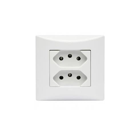 Tomada Dupla 2pt 10a 3 Pinos Sistemax Brava Soprano