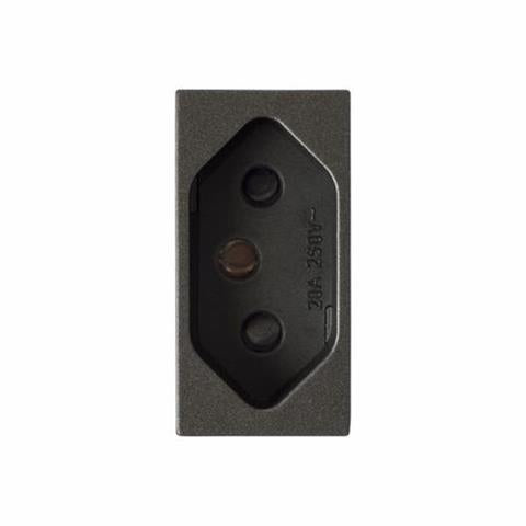Tomada 2P+T 20A 250V Vivace Iriel Cinza Escuro