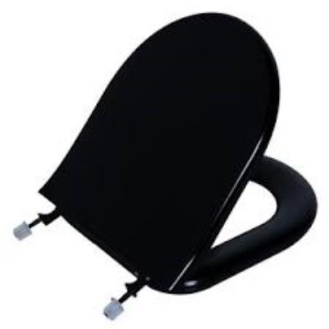 Assento Sanitário Almofadado Calypso Astra Oval Preto