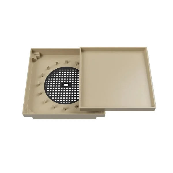 Ralo Oculto Quadrado Universal 10x10cm Bege Astra