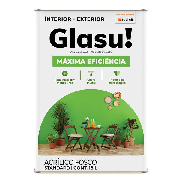 Tinta Acrílica Fosco Suvinil Glasu Branco Neve 18 Litros