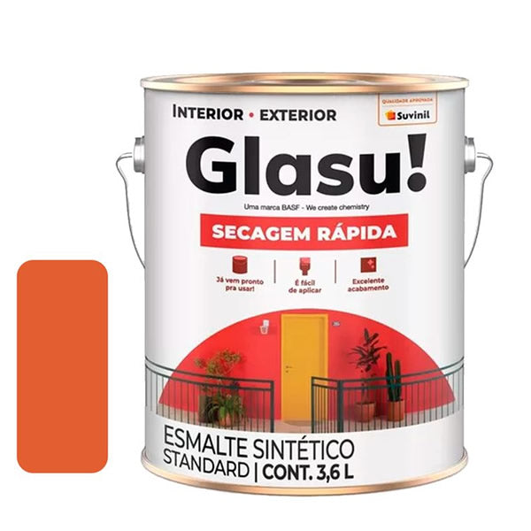 Esmalte Suvinil Glasu Standard Brilho Laranja 3,6 Litros