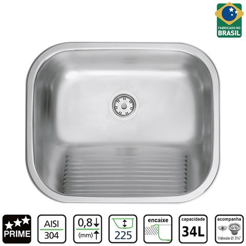 Cuba De Embutir Tramontina Inox 50x40cm 34l Acetinado