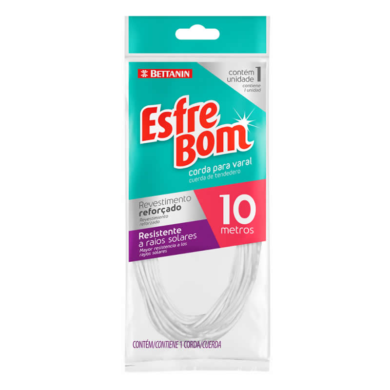 Corda Para Varal EsfreBom Revestida Branca 10m